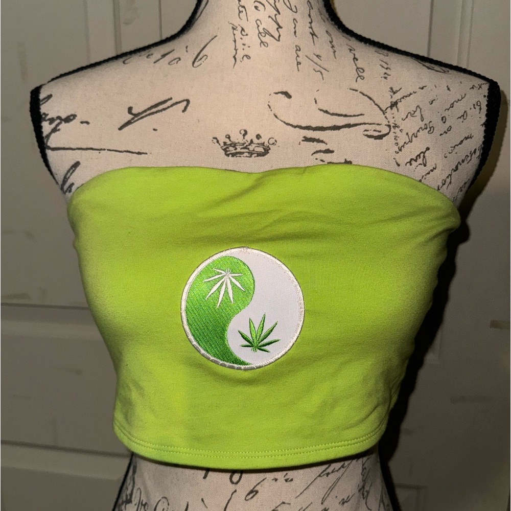 Green 420 friendly Tube top